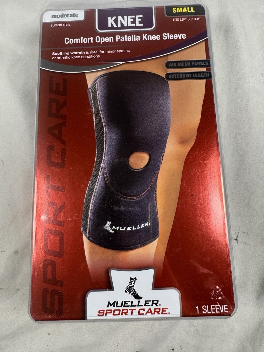 Mueller Sport Care Comfort Open Patella Knee Sleeve Small Moderate Support NIB